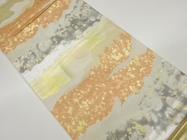 引箔道長取り模様織出し袋帯